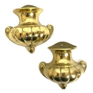 Pair Of Bombay Company Brass Wall Sconces Urn Design Vintage 1989